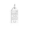 Mykonos Greece JMK Luggage Tag Charm Silver
