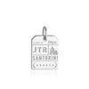 Santorini Greece JTR Luggage Tag Charm Silver