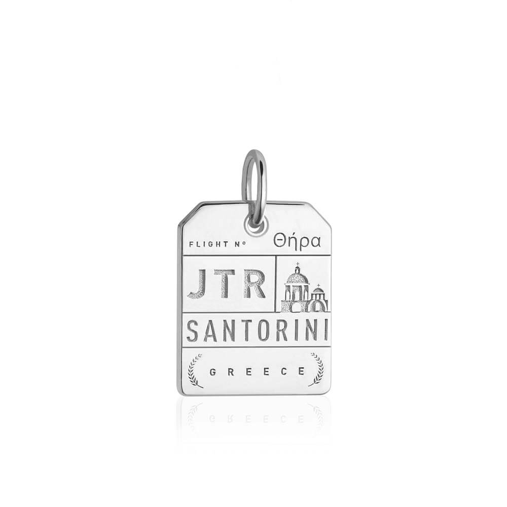 Silver Greece Charm, JTR Santorini Luggage Tag (SHIPS JUNE) - JET SET CANDY  (2339336683578)