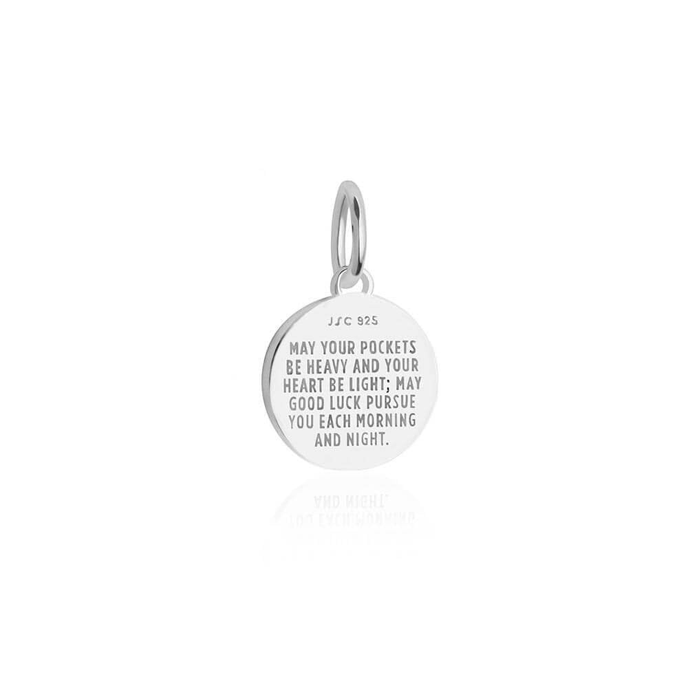 Mini Silver 4 leaf clover charm with green enamel (6546619728056)