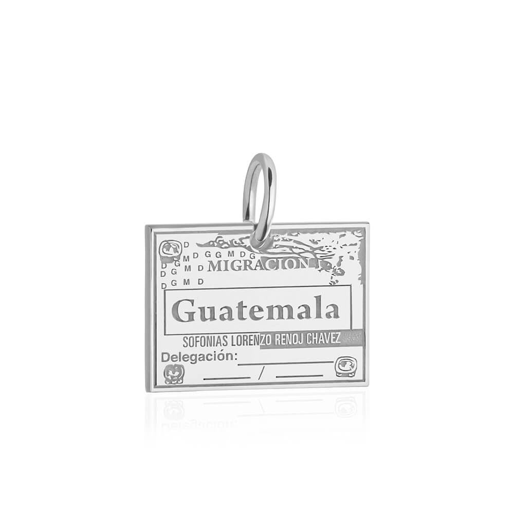 Sterling Silver Travel Charm, Guatemala Passport Stamp (1925226758202)