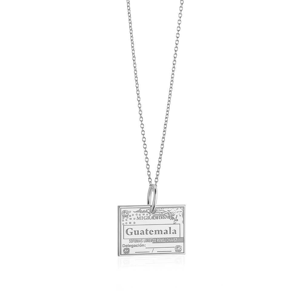 Sterling Silver Travel Charm, Guatemala Passport Stamp (1925226758202)