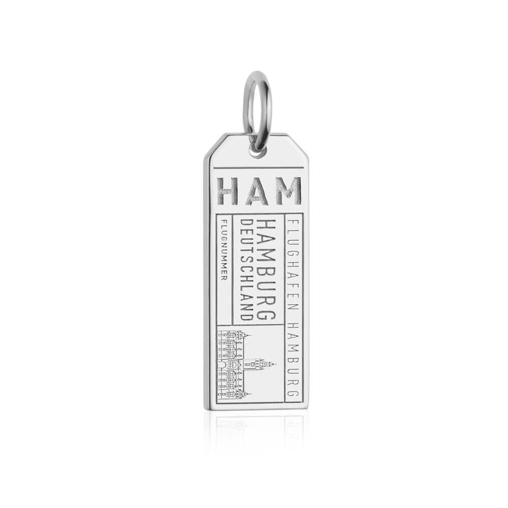 Silver Germany Charm, HAM Hamburg Luggage Tag - JET SET CANDY  (1720188895290)
