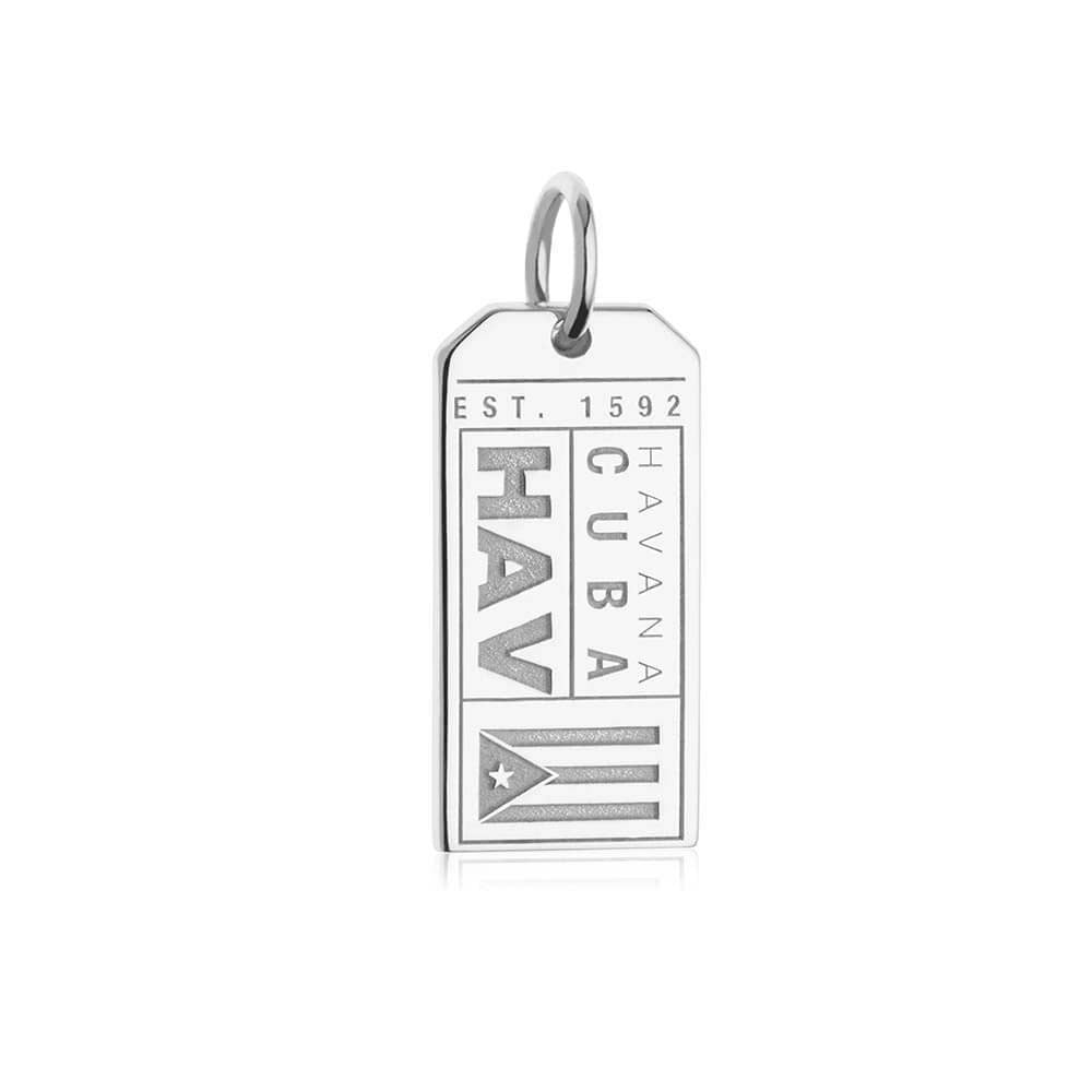 Silver Cuba Charm, HAV Havana Luggage Tag (SHIPS JUNE) - JET SET CANDY  (2484276068410)