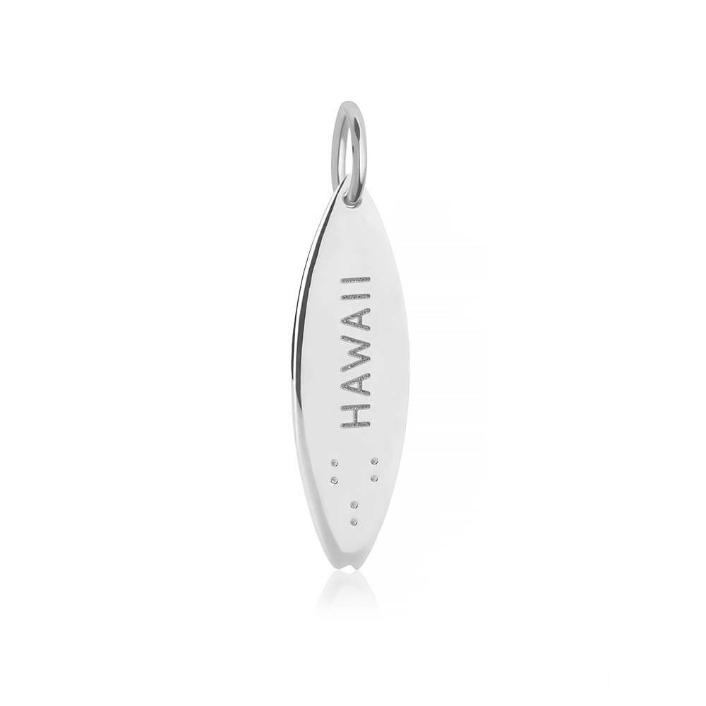 Silver Surfboard Charm, Hawaii - JET SET CANDY  (1720174510138)