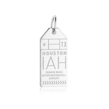 Houston Texas USA IAH Luggage Tag Charm Silver