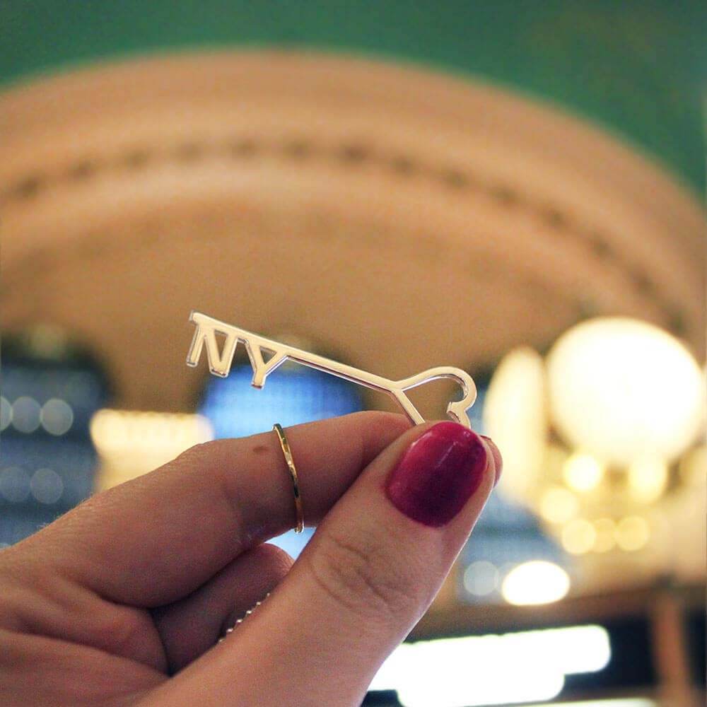 Silver Key Charm | I Heart New York | Sterling Silver NYC Charm