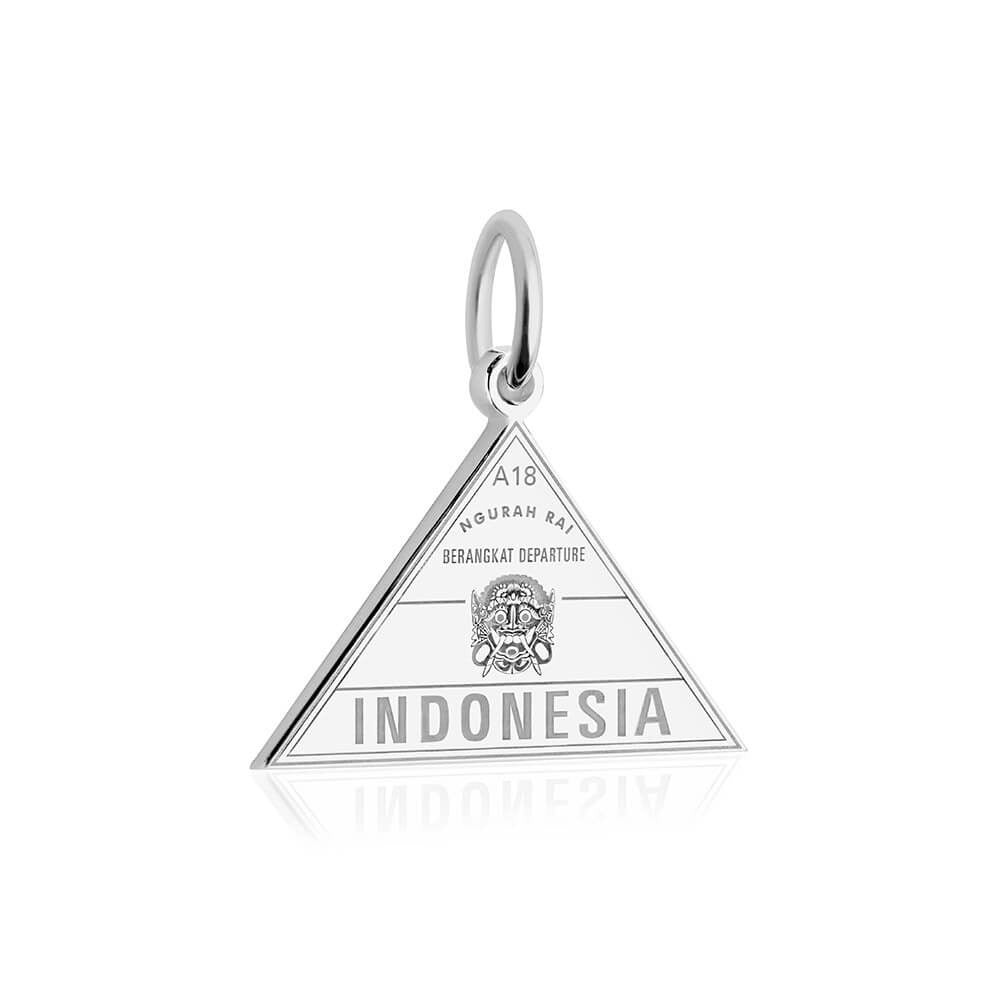 Sterling Silver Travel Charm, Indonesia Passport Stamp (1720200527930)