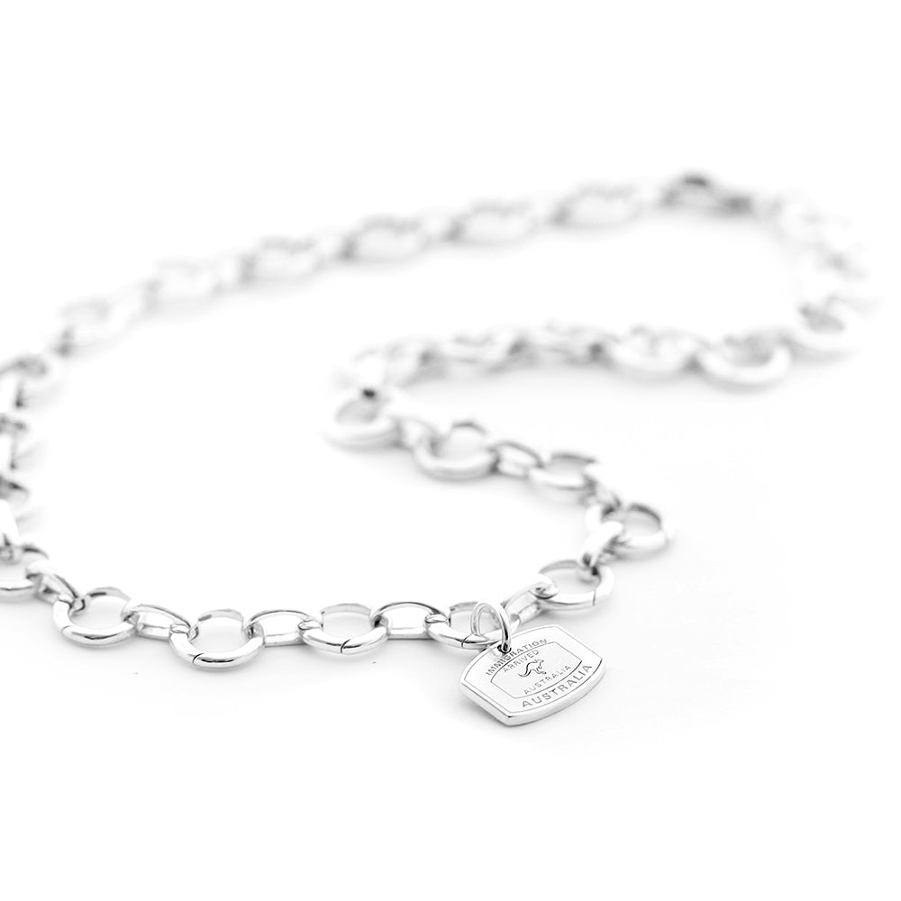 Sterling Silver Infinity Link Charm Necklace (Ships Oct.) (6103376593080)
