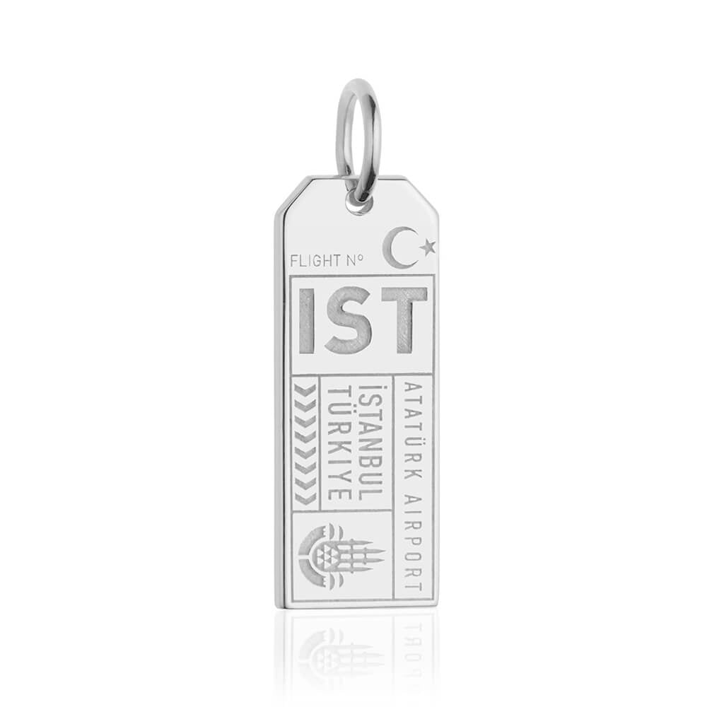 Silver Turkey Charm, IST Istanbul Luggage Tag - JET SET CANDY (7781392220408)