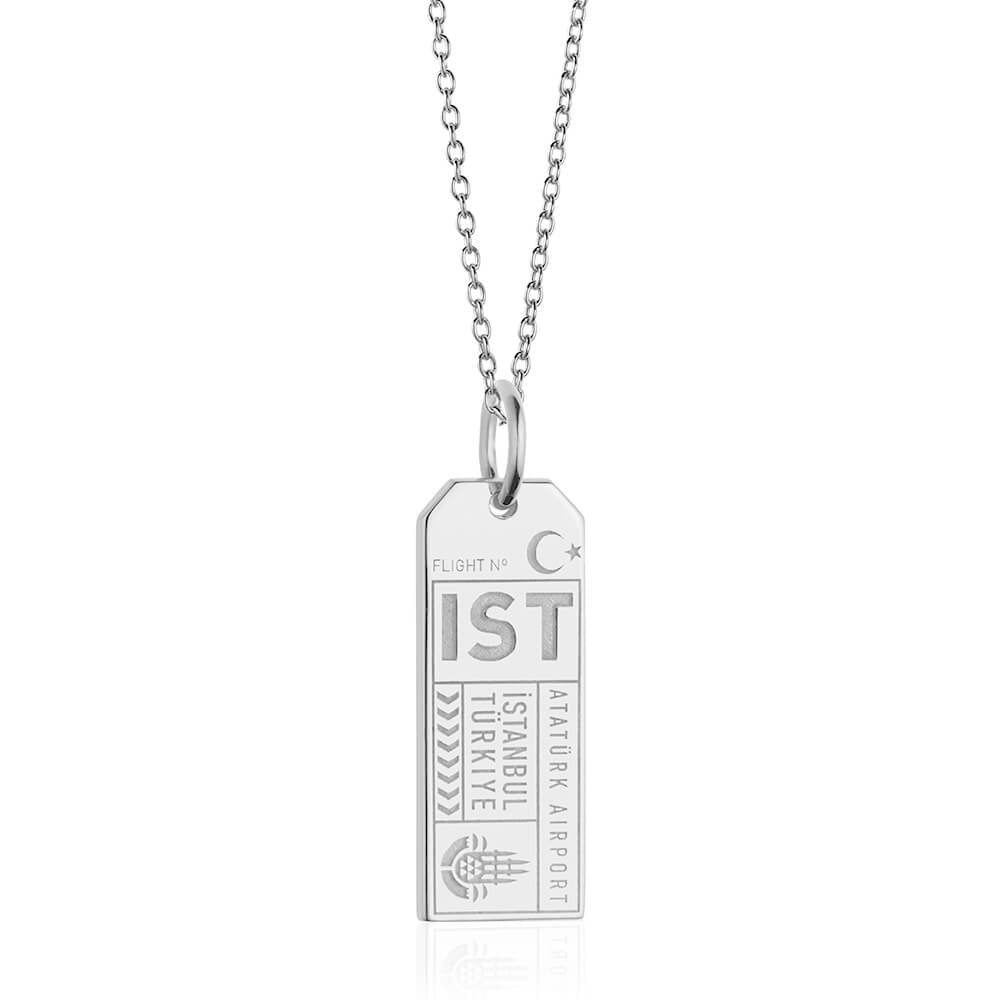 Silver Turkey Charm, IST Istanbul Luggage Tag - JET SET CANDY (7781392220408)