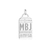 Montego Bay Caribbean MBJ Luggage Tag Charm Silver