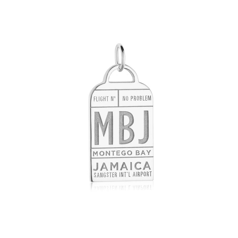 Silver Montego Bay Charm, Caribbean MBJ Luggage Tag - JET SET CANDY  (1720195612730)
