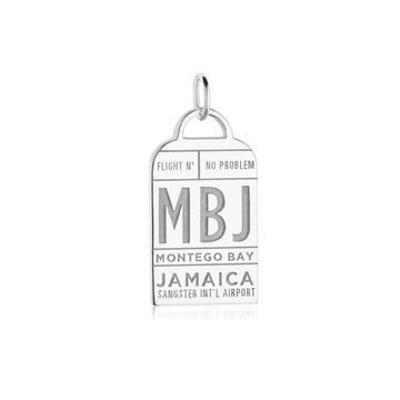 Montego Bay Caribbean MBJ Luggage Tag Charm Silver