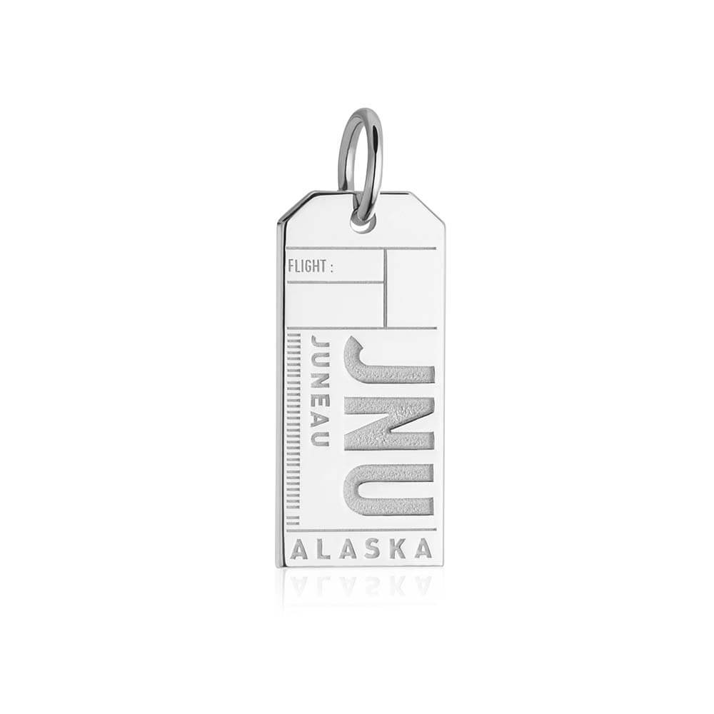 Silver Travel Charm, JNU Juneau, Alaska Luggage Tag - JET SET CANDY  (1720181260346)