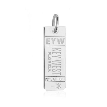 Key West Florida USA EYW Luggage Tag Charm Silver
