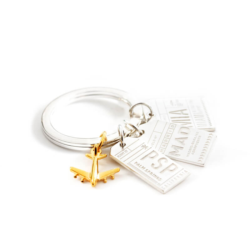 Sterling Silver Keyring - JET SET CANDY  (1720176541754)