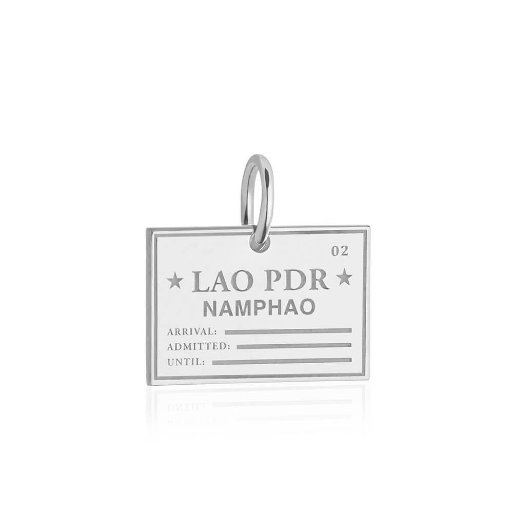 Laos Passport Stamp Charm Silver – JET SET CANDY