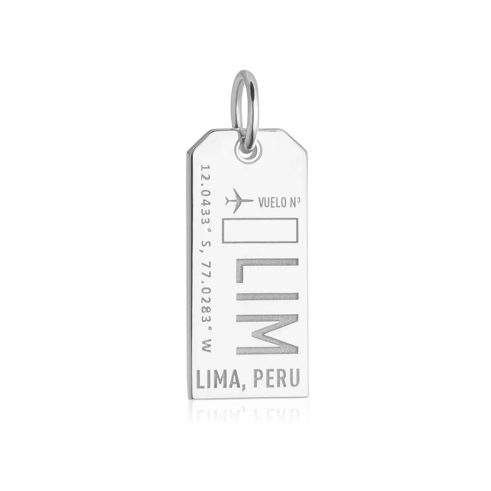 Silver Travel Charm, LIM Lima, Peru Luggage Tag - JET SET CANDY  (1720188207162)