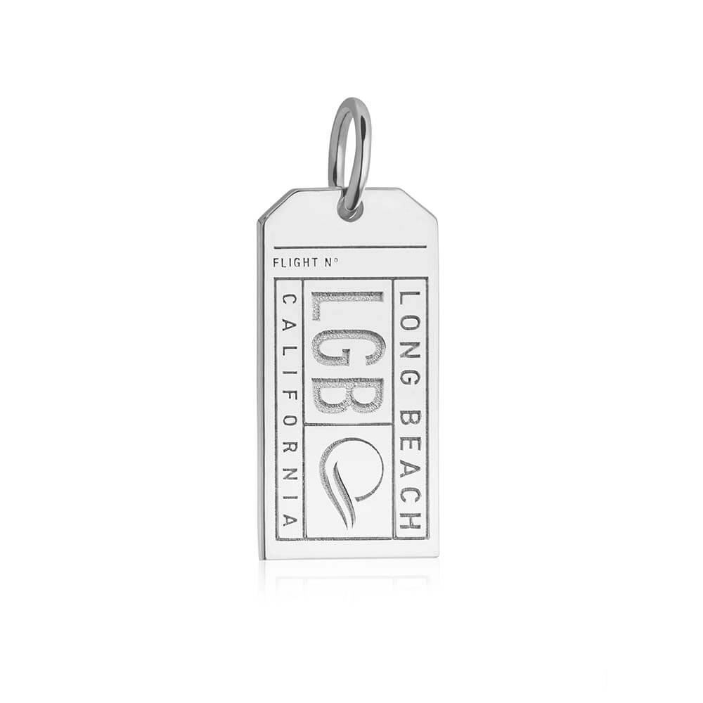 Silver USA Charm, LGB Long Beach Luggage Tag - JET SET CANDY  (1720187387962)