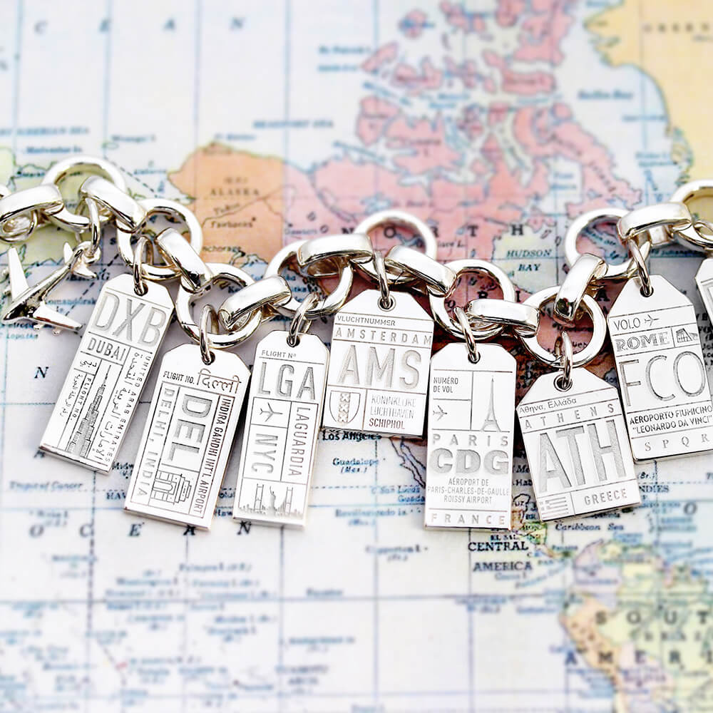 Silver New York Charm, LGA LaGuardia Luggage Tag - JET SET CANDY (7781392089336)