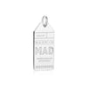 Madrid Spain MAD Luggage Tag Charm Silver