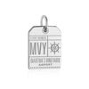 Martha's Vineyard Massachusetts MVY Luggage Tag Charm Silver