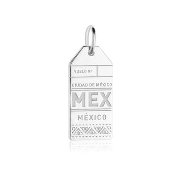 Mexico City MEX Luggage Tag Charm Silver