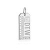 Detroit Michgian USA DTW Luggage Tag Charm Silver