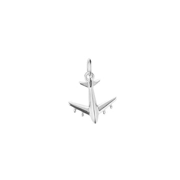 Airplane Charm, Silver Mini