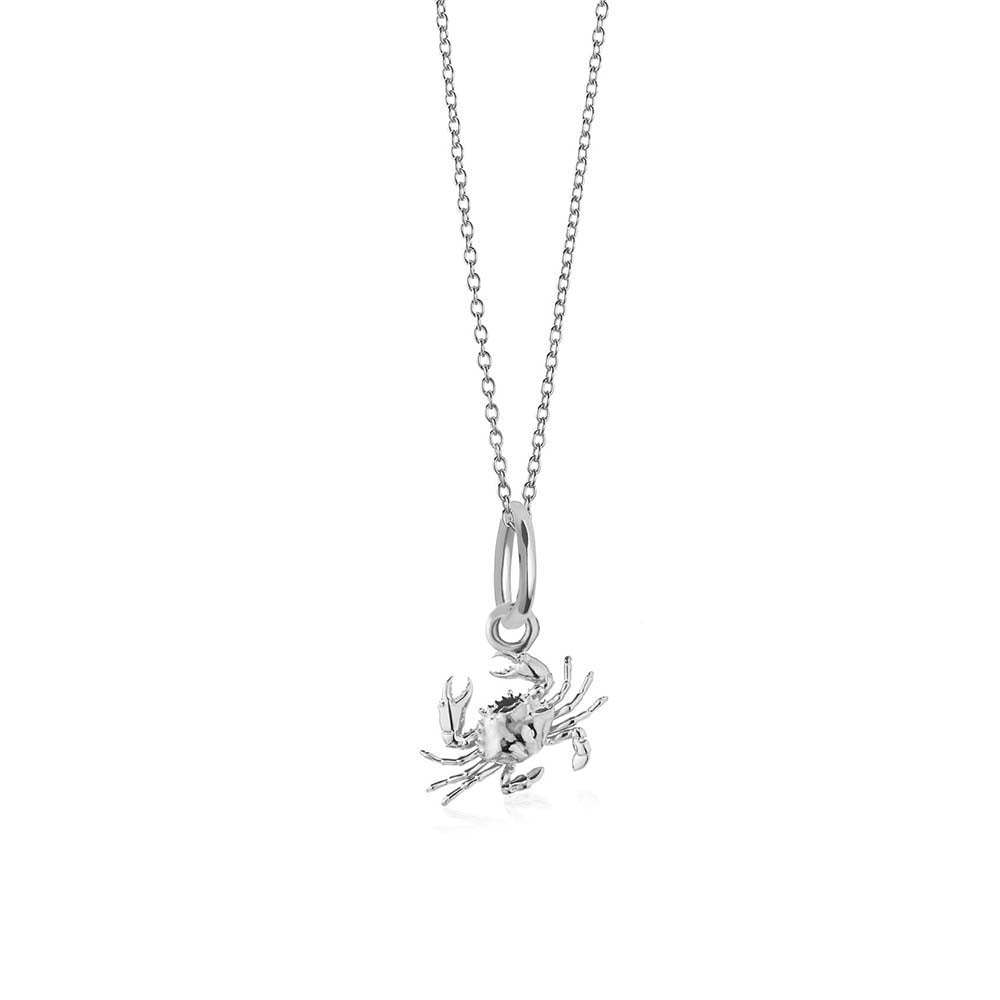 Sterling Silver Mini Crab Charm Necklace (SHIPS JUNE) - JET SET CANDY  (1977362153530)