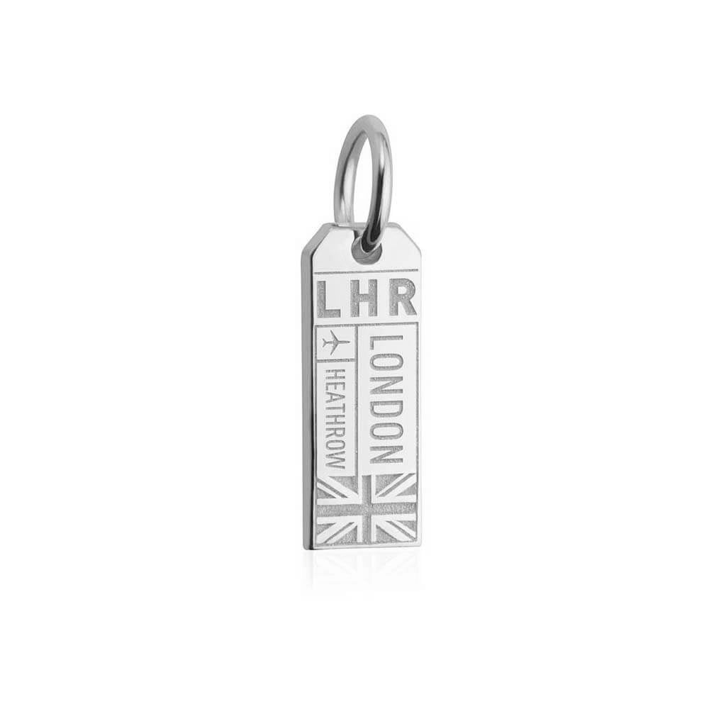Mini Silver LHR London Luggage Tag Charm - JET SET CANDY (2506740498490)