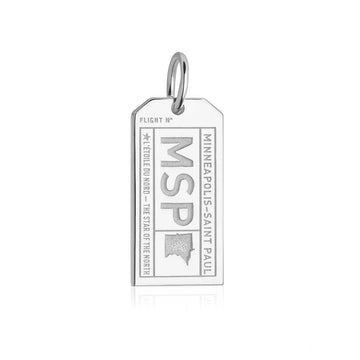 Minneapolis Minnesota USA MSP Luggage Tag Charm Silver