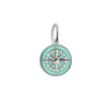 Silver Mini Mint Enamel Compass Charm (SHIPS JUNE) - JET SET CANDY  (4440633344088)