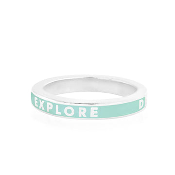 Mint Enamel Ring in Silver, Explore Dream Discover