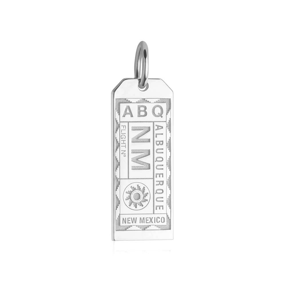 Silver USA Charm, ABQ Albuquerque Luggage Tag - JET SET CANDY  (1720180441146)