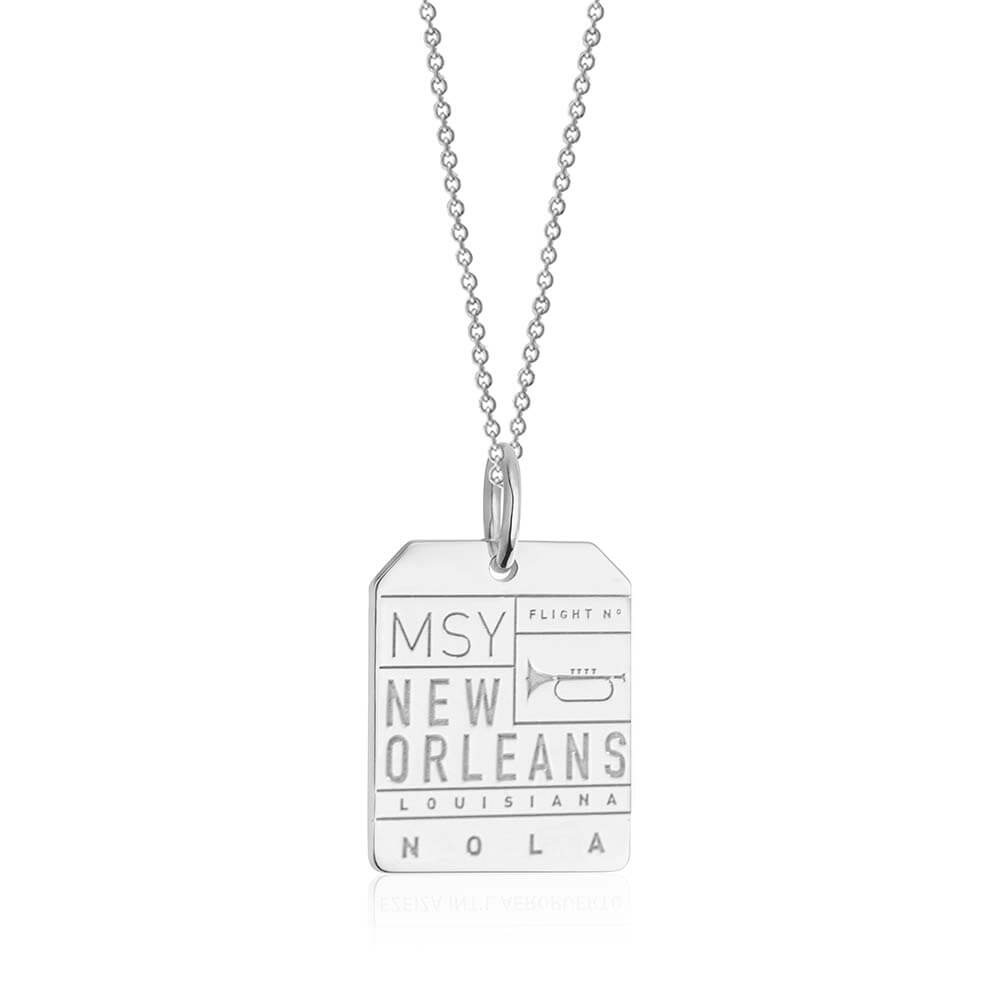Silver New Orleans Charm, MSY Luggage Tag (SHIPS JUNE) - JET SET CANDY  (2457718358074)