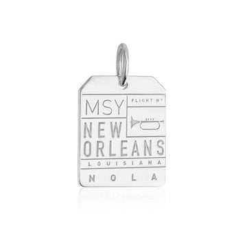 Louisiana New Orleans MSY Luggage Tag Charm Silver