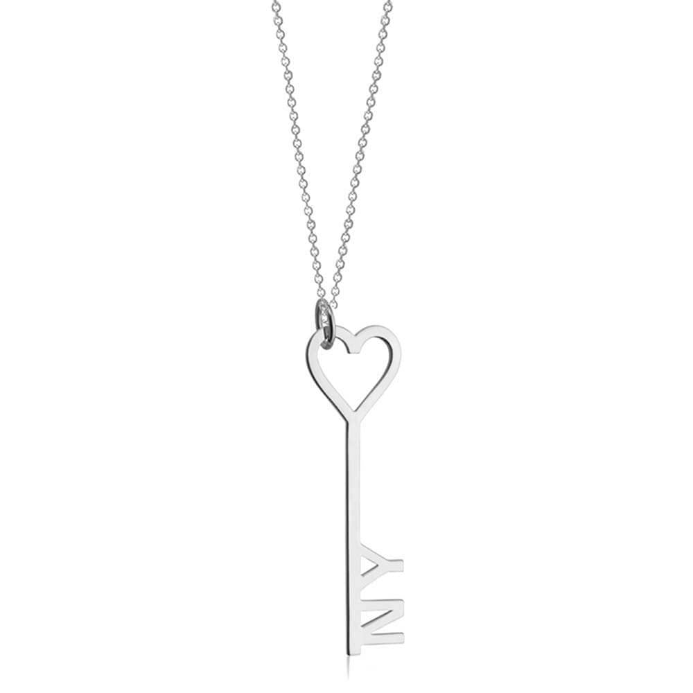 Sterling Silver I Love New York Key & Heart Charm - JET SET CANDY  (1720174870586)