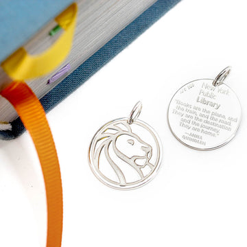 New York Public Library Tag Charm Silver