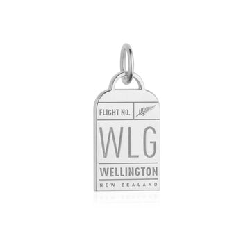 Silver New Zealand Charm, WLG Wellington Luggage Tag