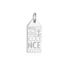 Nice France NCE Luggage Tag Charm Silver