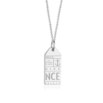 Nice France NCE Luggage Tag Charm Silver