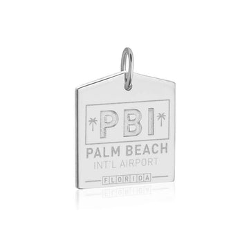 Palm Beach Florida USA PBI Luggage Tag Charm Silver