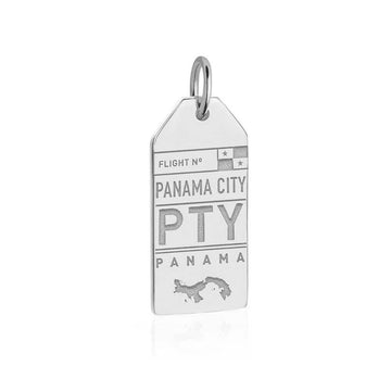 Silver PTY Panama City Luggage Tag Charm