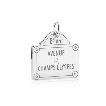 Champs-Élysées Sign Charm Paris France Silver