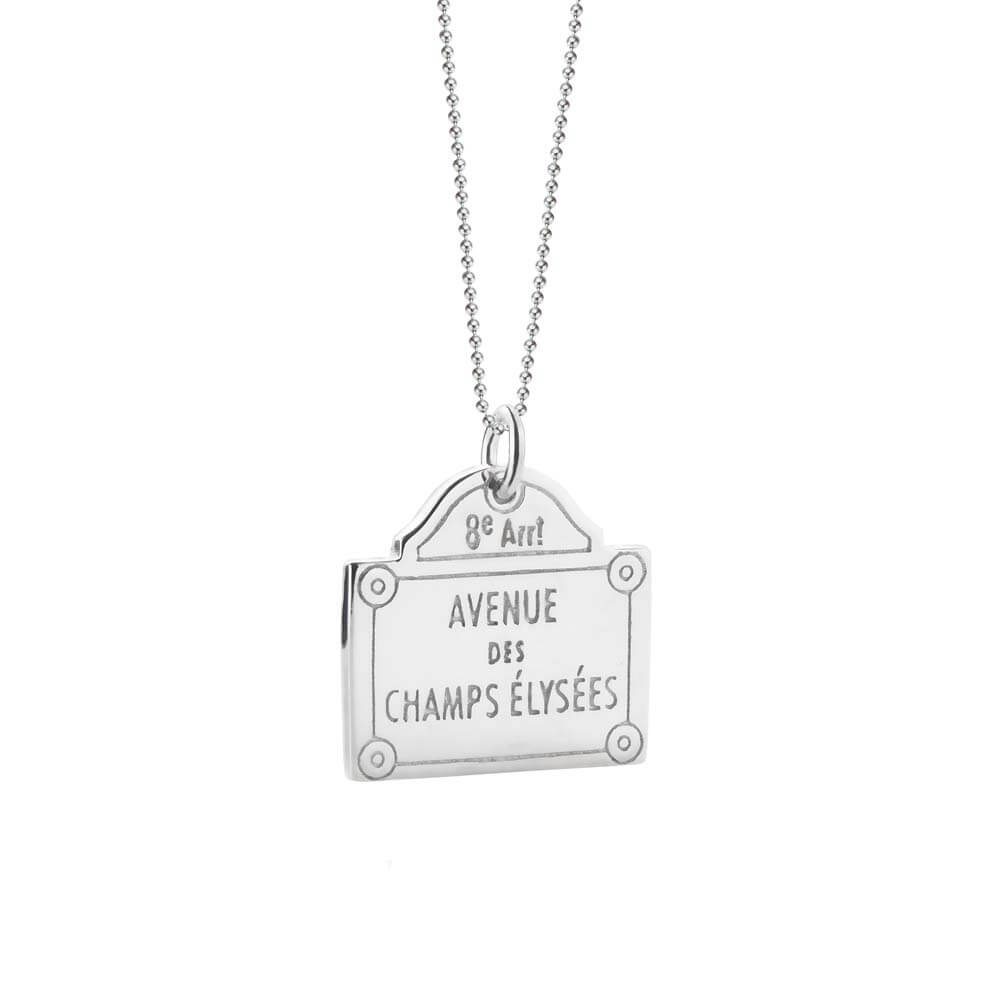 Silver Champs-Élysées Sign Charm - JET SET CANDY  (2352671424570)
