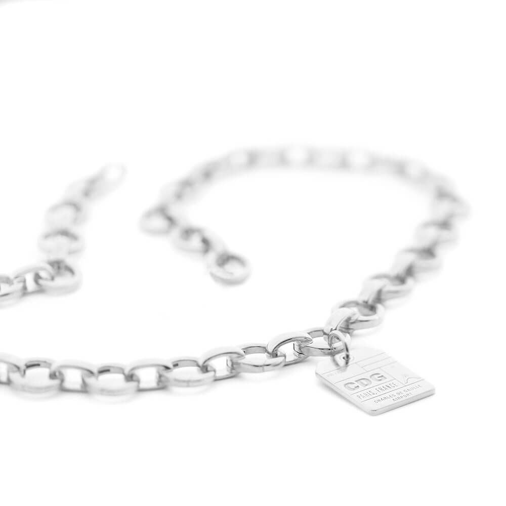 Sterling Silver Infinity Link Charm Necklace - JET SET CANDY (6103376593080)