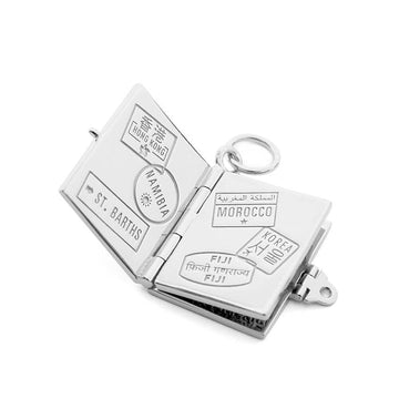 Passport Book Charm Global Silver