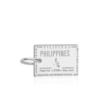 Philippines Passport Stamp Charm Silver